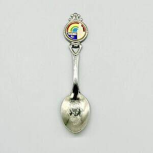 Fort USA Silver Pewter Chicago Illinois 1981 Vintage Souvenir Spoon 3.5"